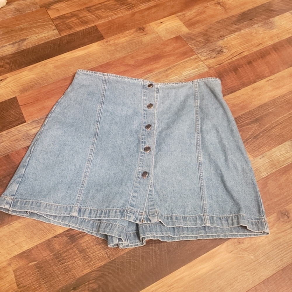90s mom high waist jean button front skirt plus size 16